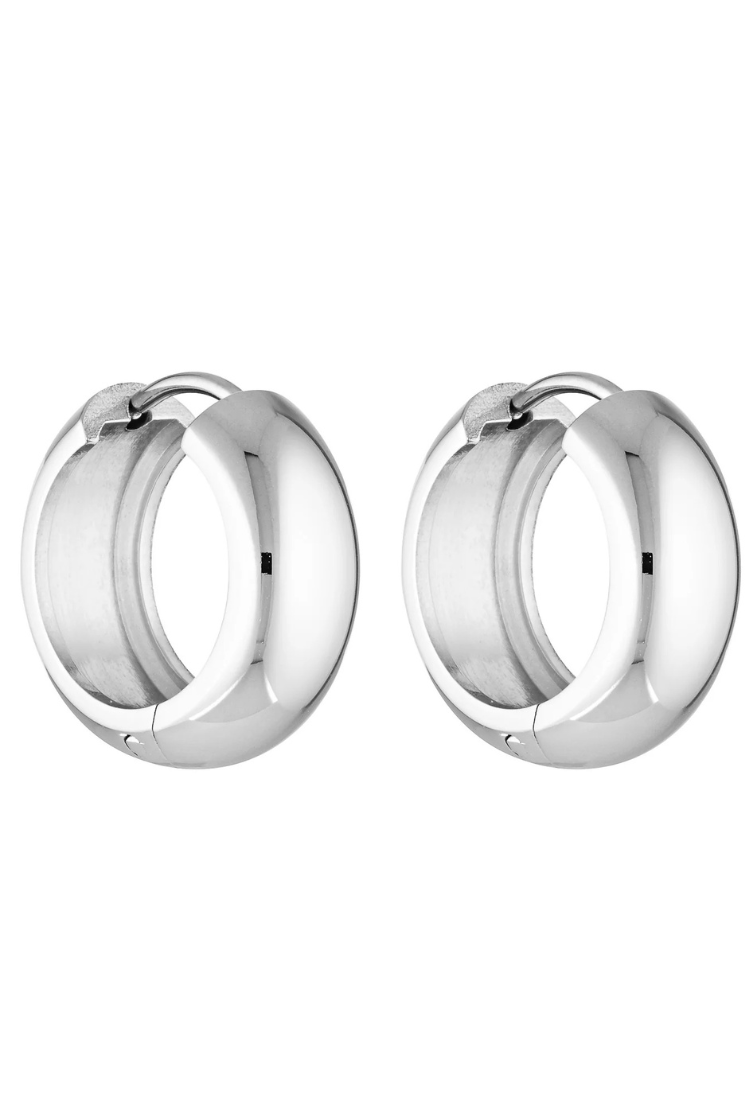 Petite Thick Huggies 18mm | White Gold