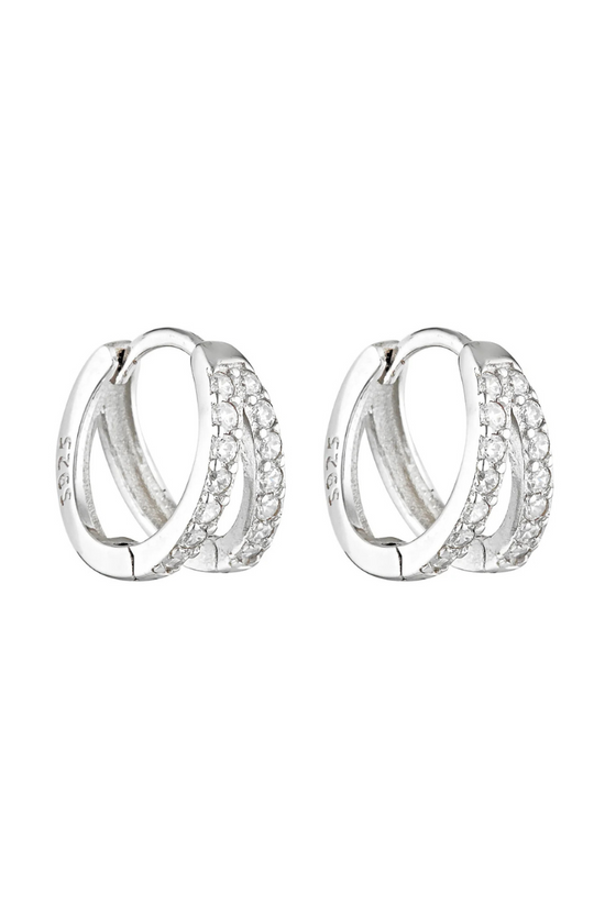 Double Angel Huggies | Sterling/ Clear