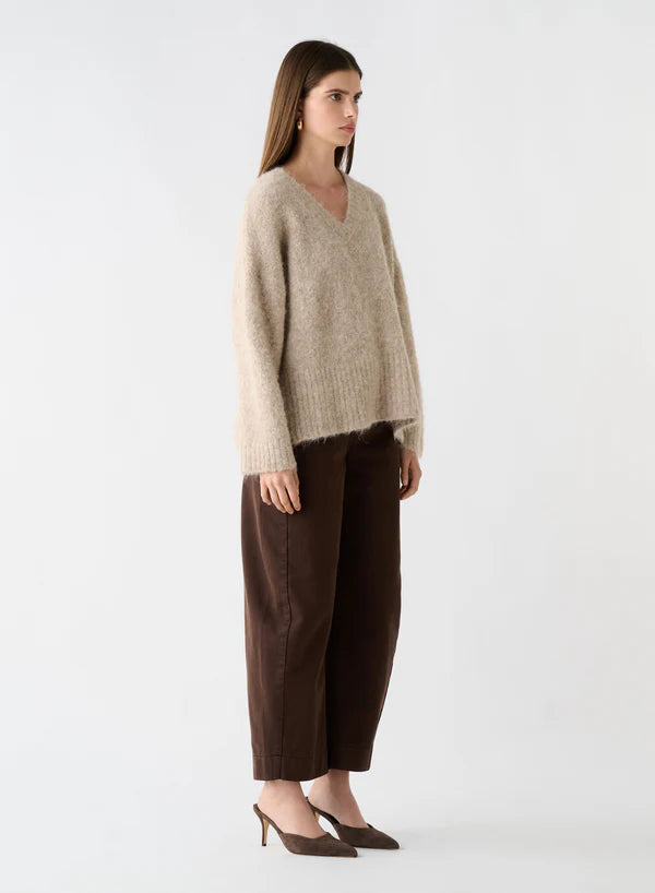 Whisper V Neck Sweater | Oatmeal