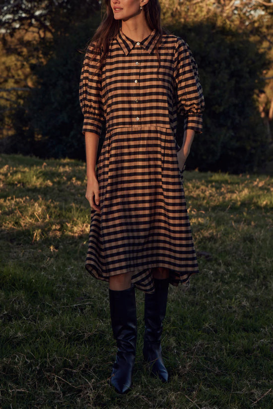 Befit Dress | Toffee / Black Check