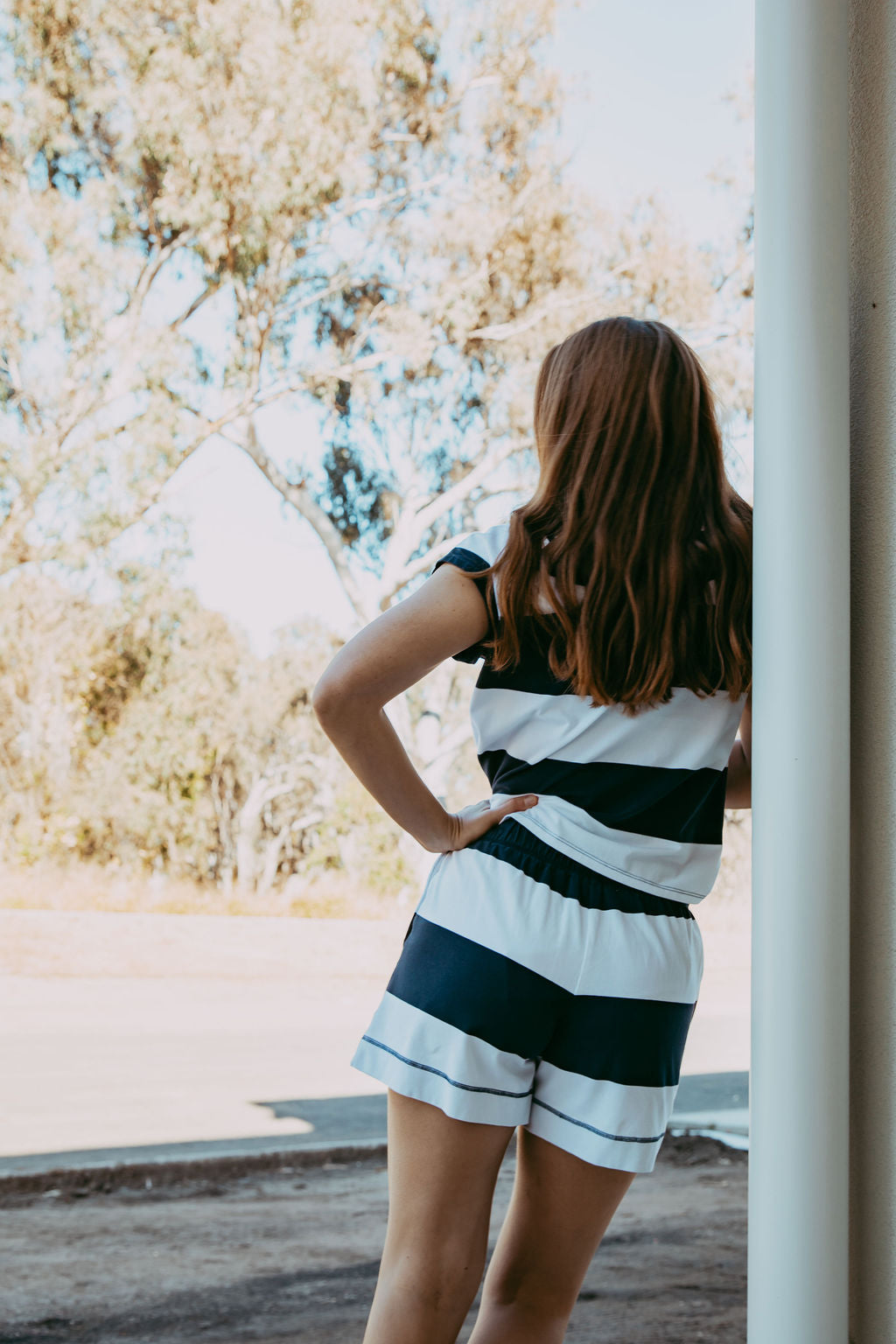 Stripe Shorts | White / Navy