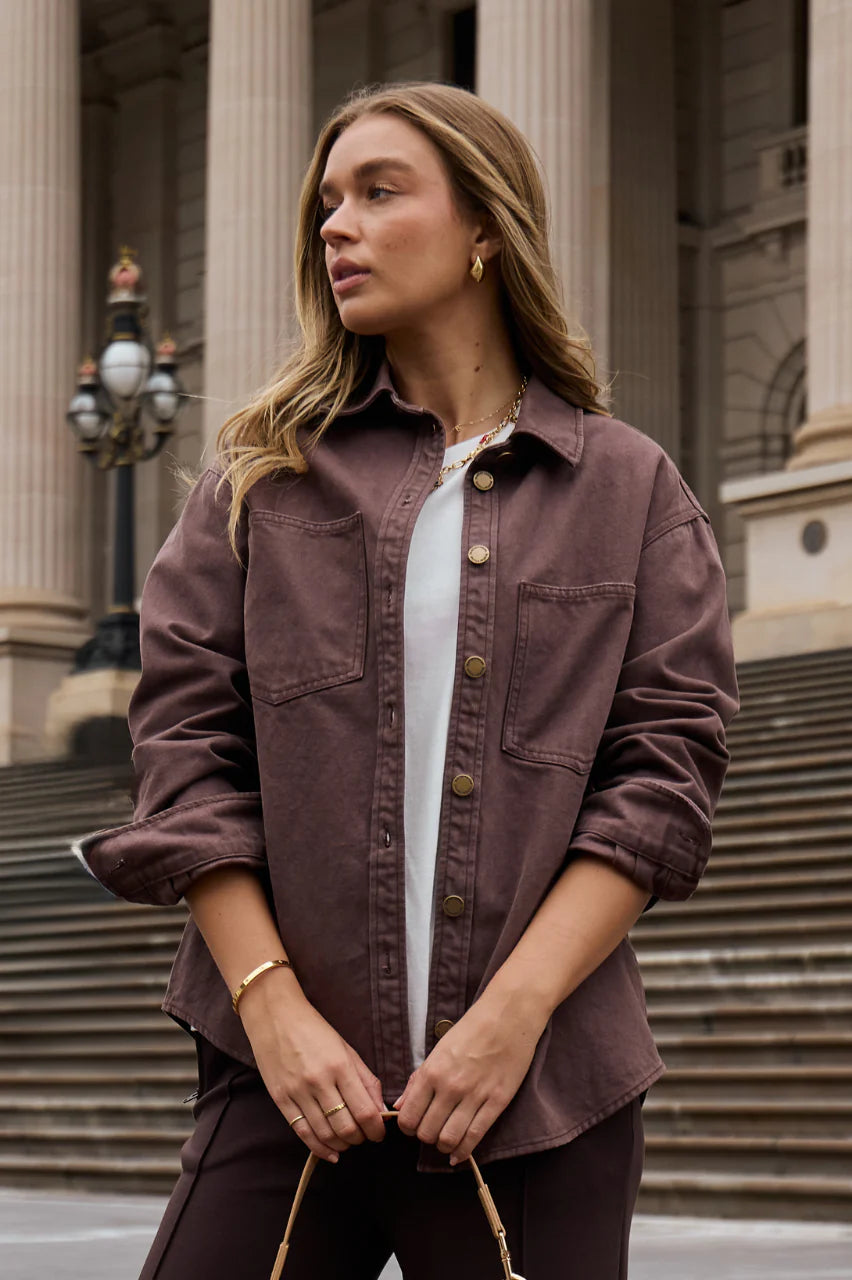 Lola Denim Jacket | Chocolate