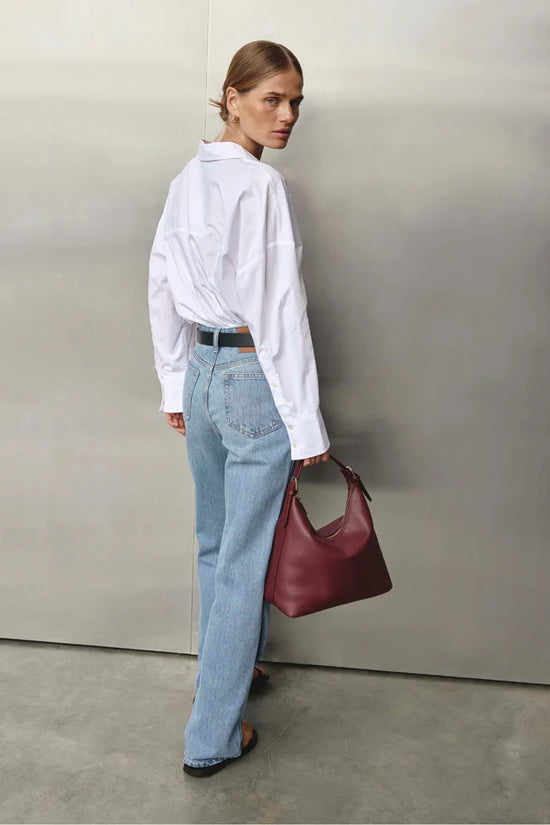 Harper Leather Hobo Bag | Bordeaux