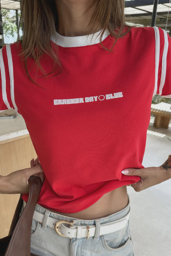 Racer Baby Tee Shirt | Red