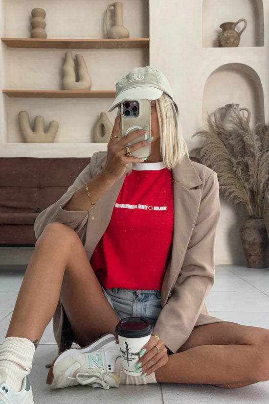 Racer Baby Tee Shirt | Red