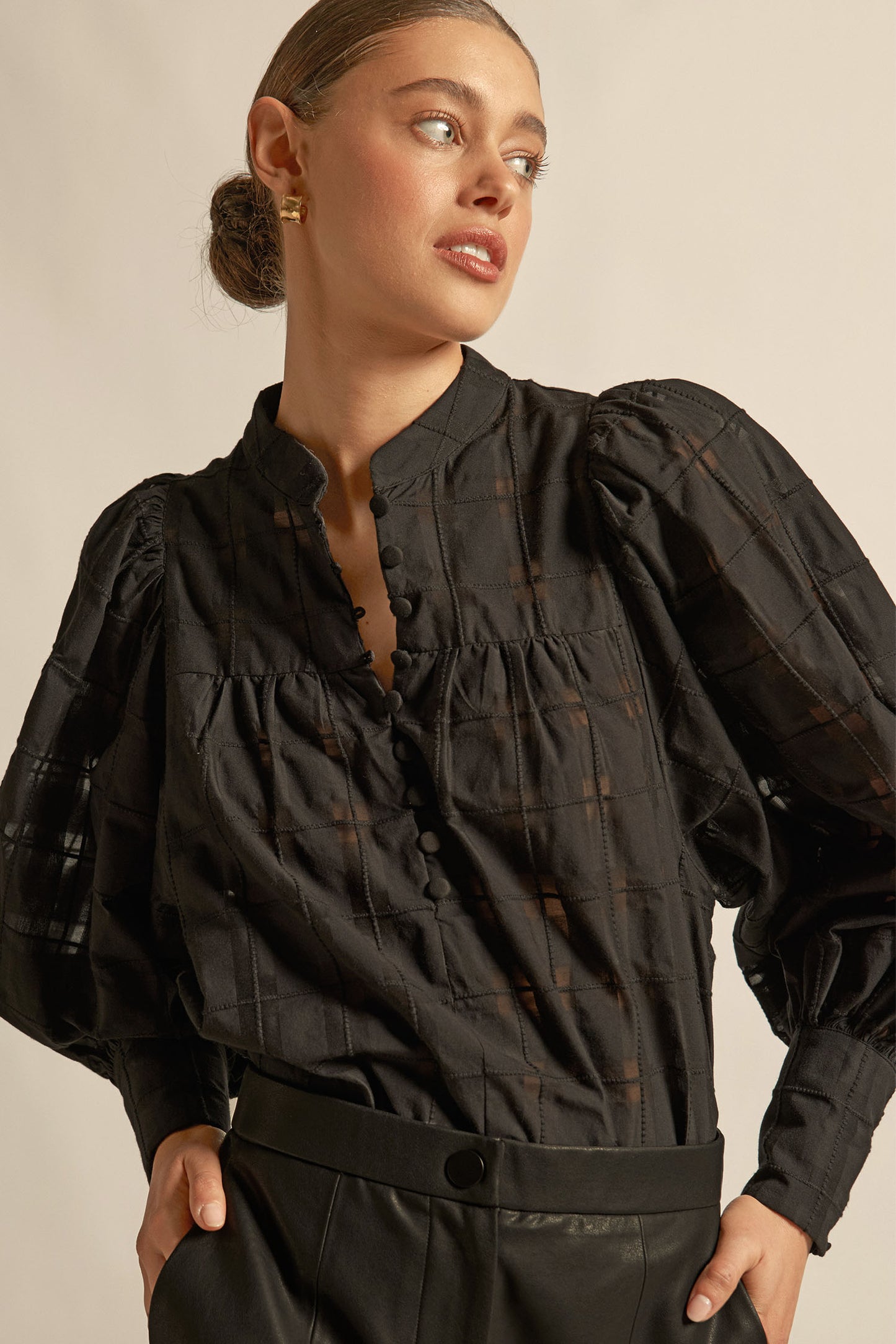 Vista Top | Black Check