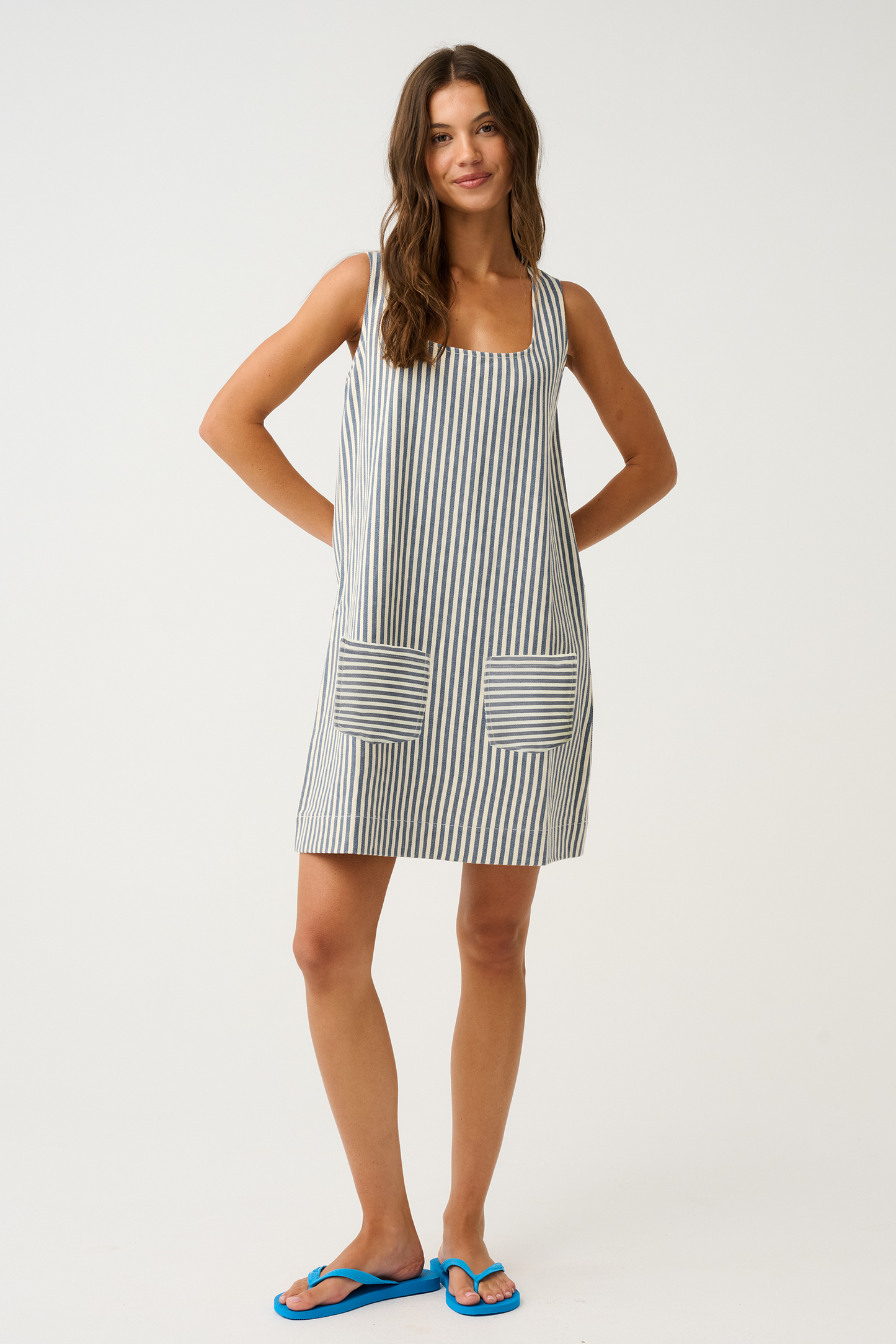 Noa Mini Dress | Stripe Denim