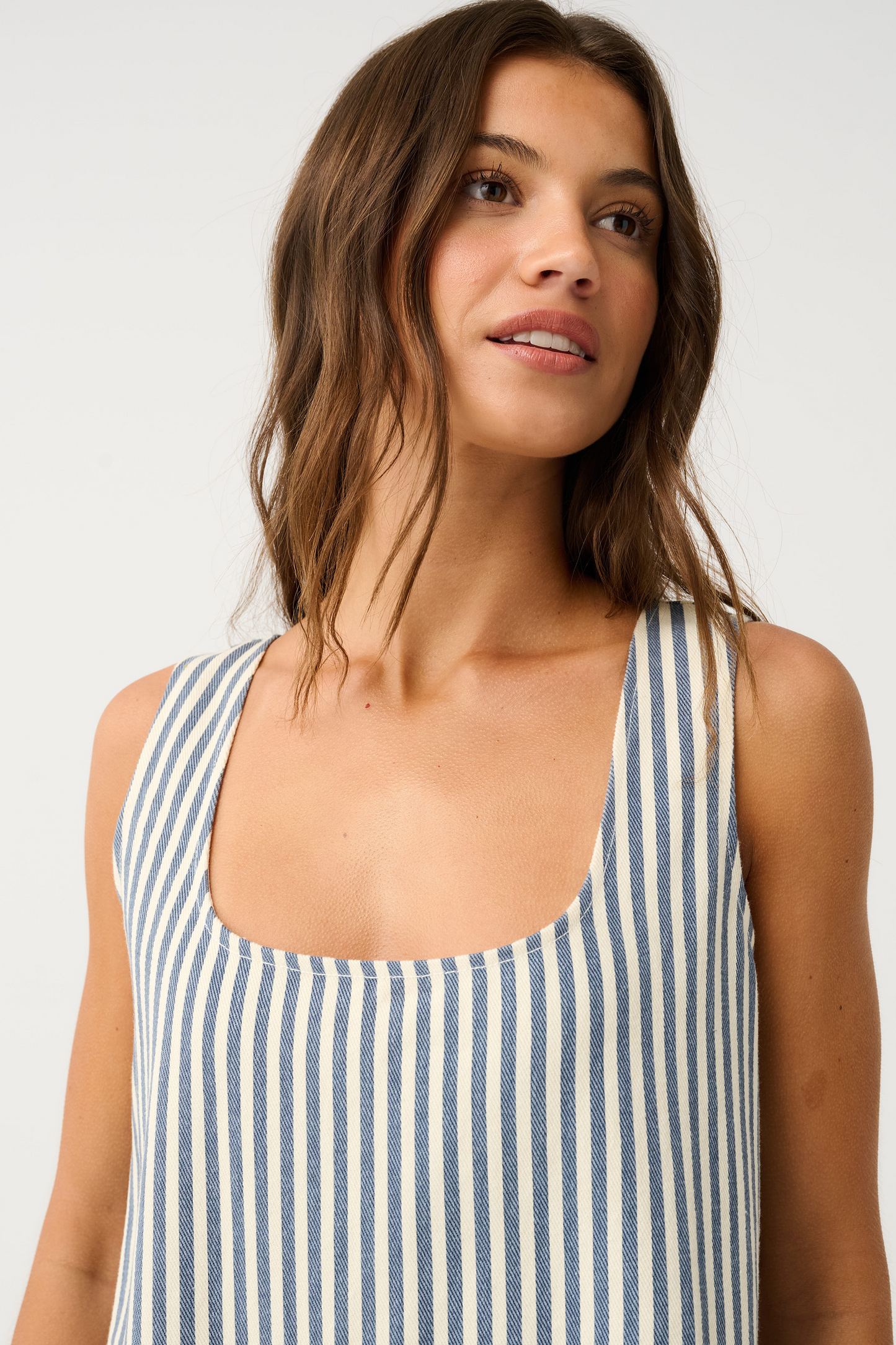 Noa Mini Dress | Stripe Denim