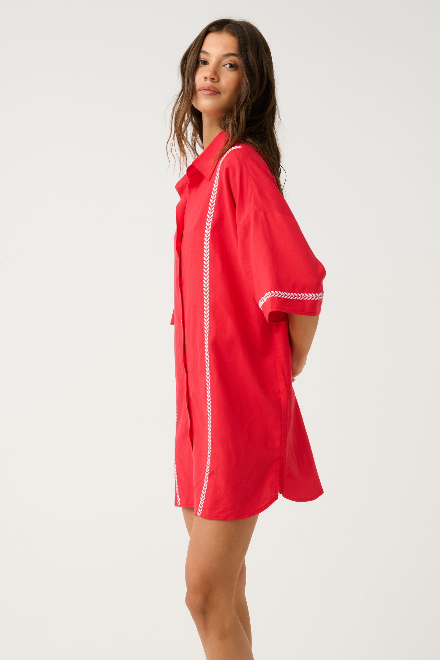Casey Shirt Dress | Mandarin
