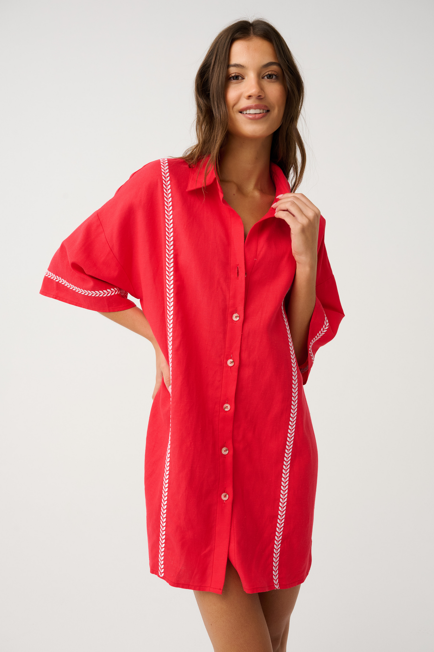 Casey Shirt Dress | Mandarin