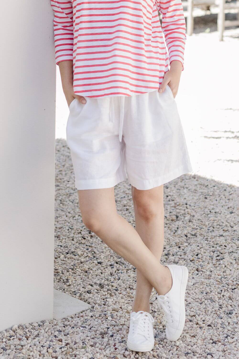 Coco Linen Shorts | White