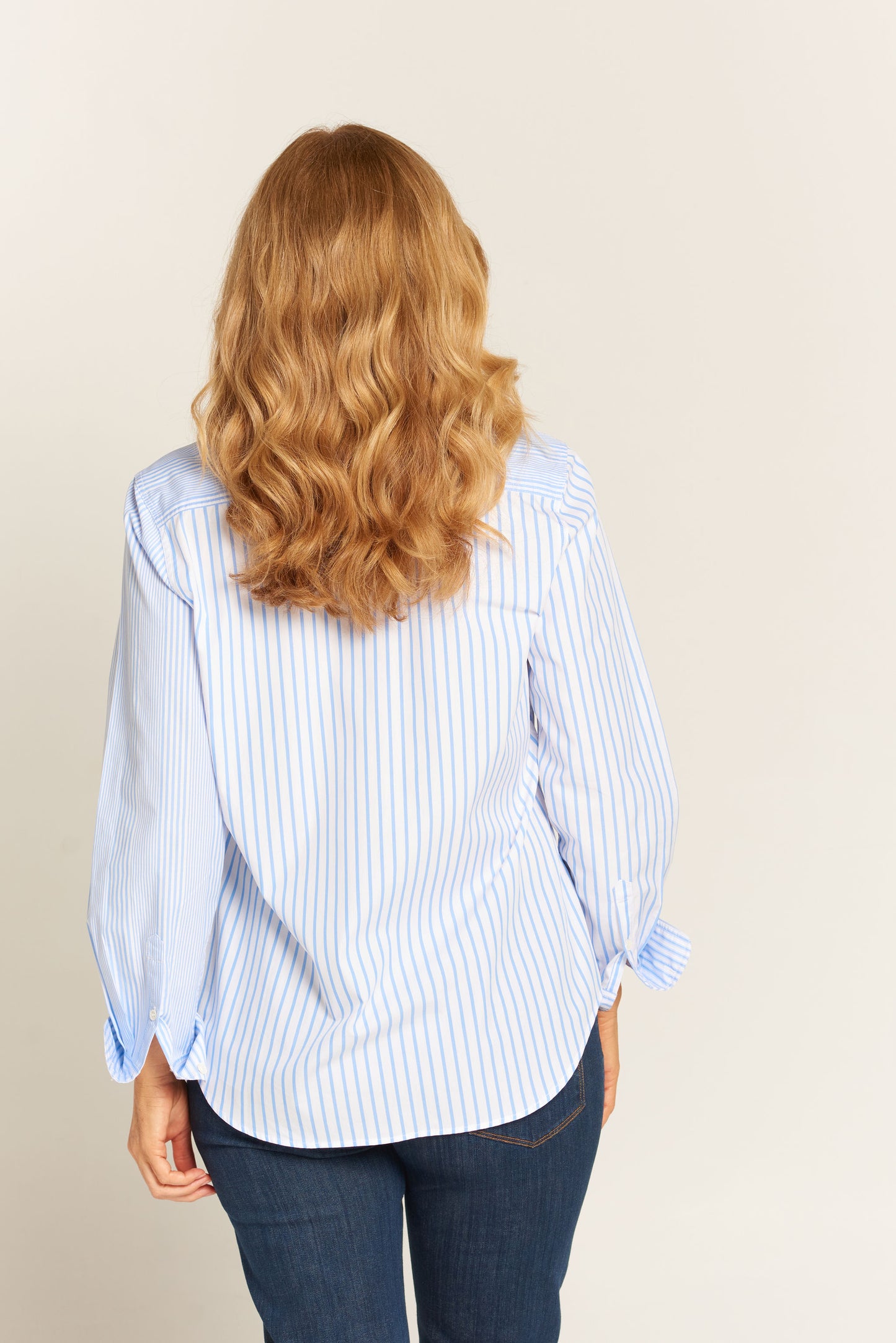 Pintuck Stripe Shirt | Blue + White