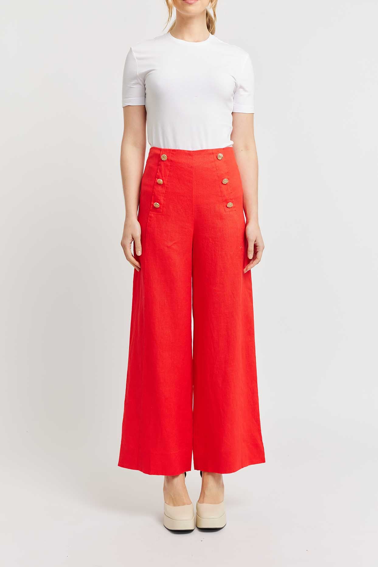 Load image into Gallery viewer, Atlas Linen Pant | Rouge
