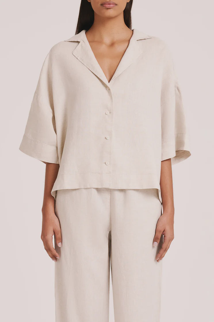 Load image into Gallery viewer, Lounge Linen Shirt | Natural
