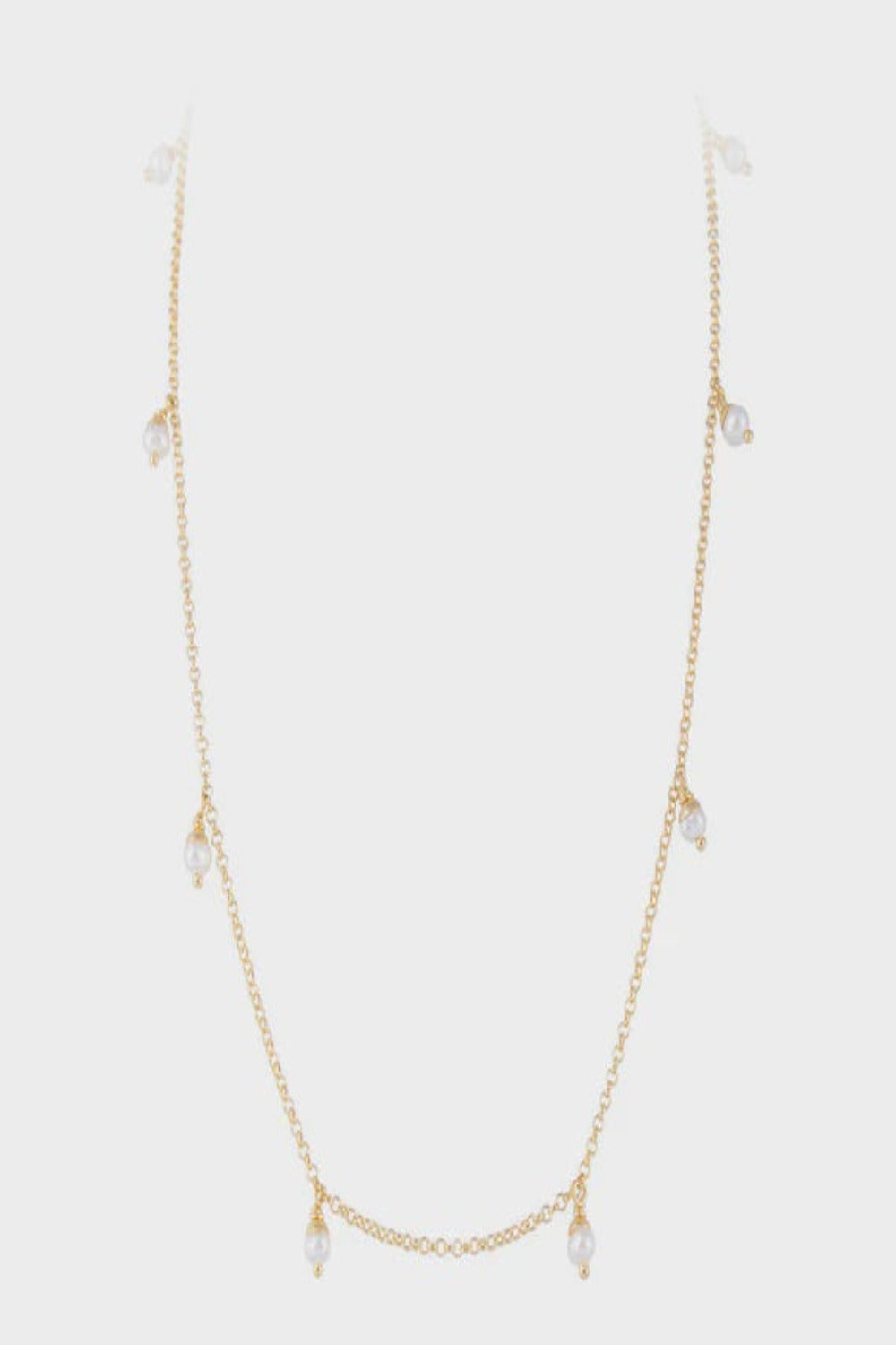 Pearl Pom Necklace | Gold