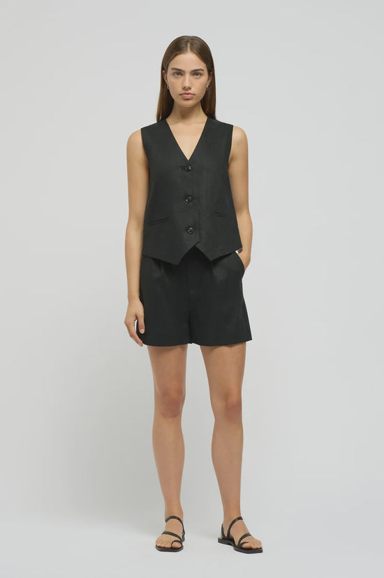 Load image into Gallery viewer, Martine Linen Shorts | Black
