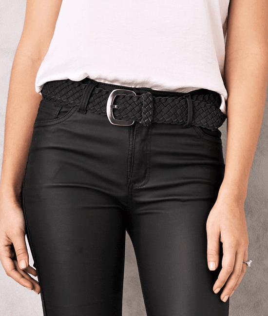 Load image into Gallery viewer, Amber Coated Skinny Jeans | Black

