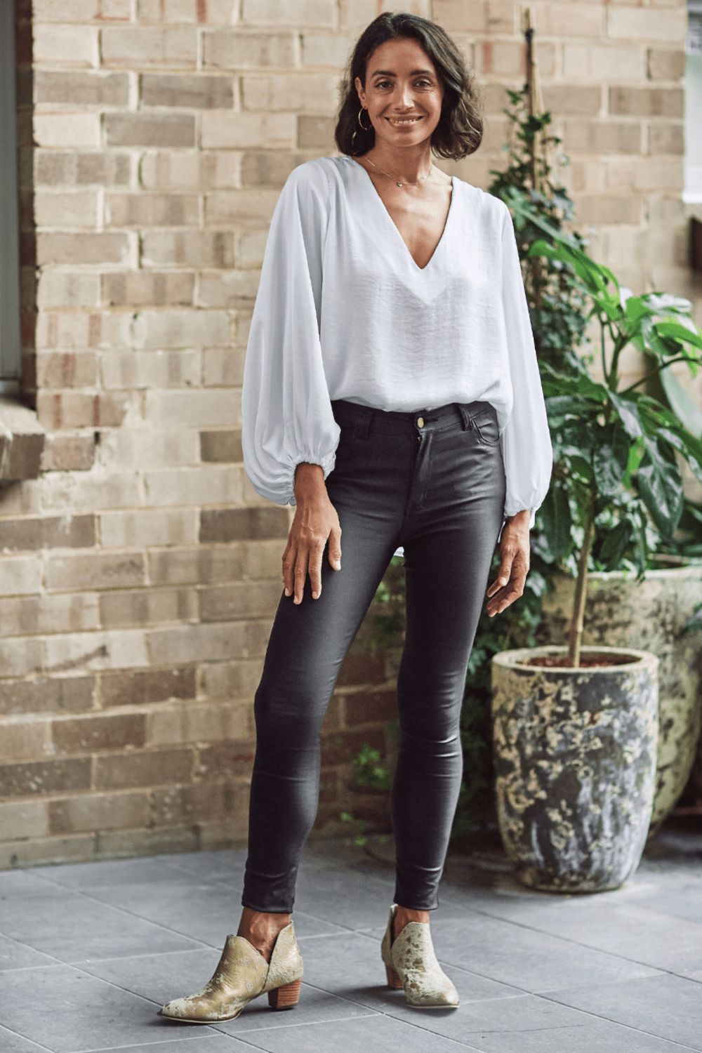 Amber Coated Skinny Jeans | Black