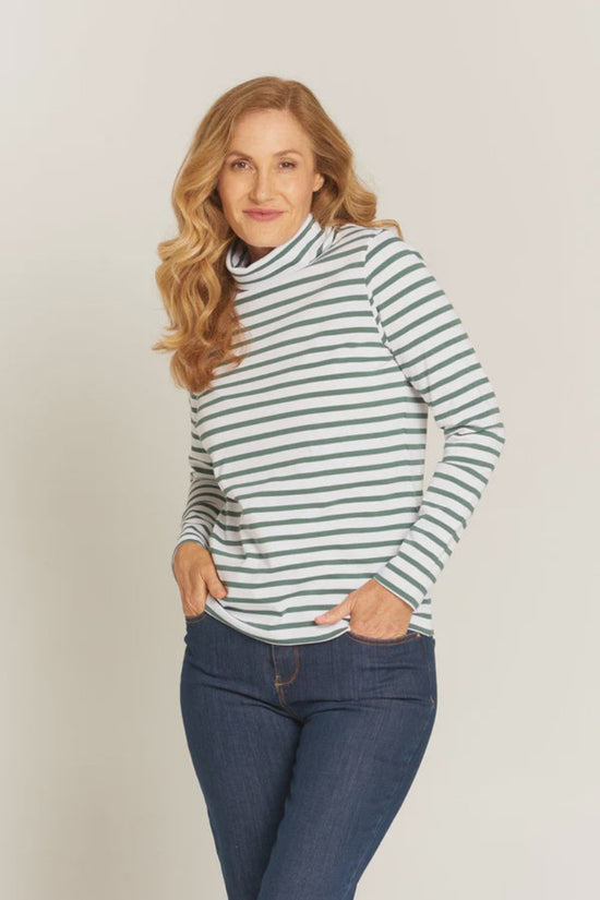 Load image into Gallery viewer, Stripe Skivvy | Khaki / White
